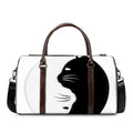 Black And White Cat Yin Yang Print Duffel Bag
