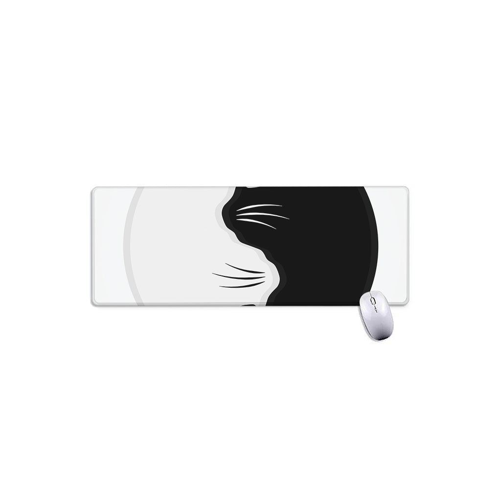 Black And White Cat Yin Yang Print Extended Mouse Pad