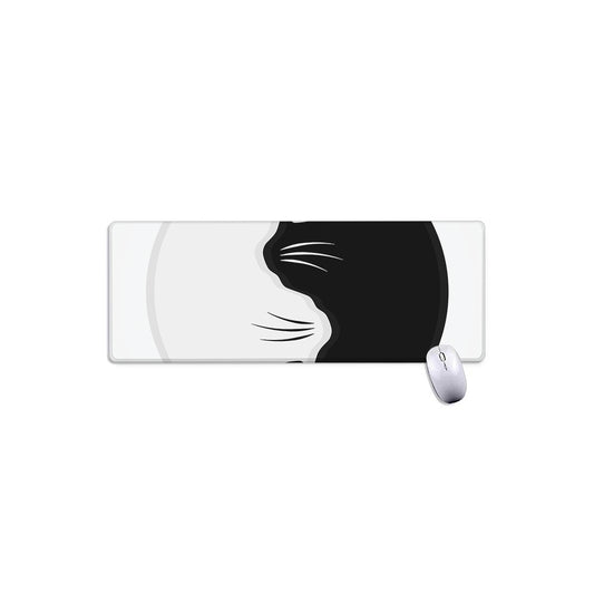 Black And White Cat Yin Yang Print Extended Mouse Pad