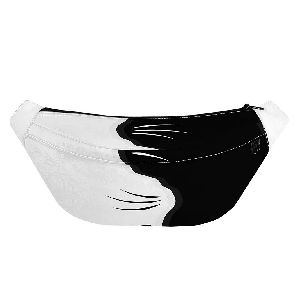 Black And White Cat Yin Yang Print Fanny Pack