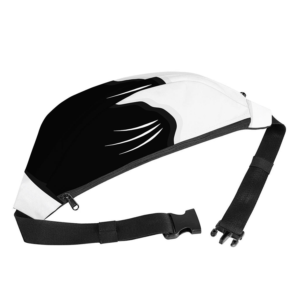 Black And White Cat Yin Yang Print Fanny Pack