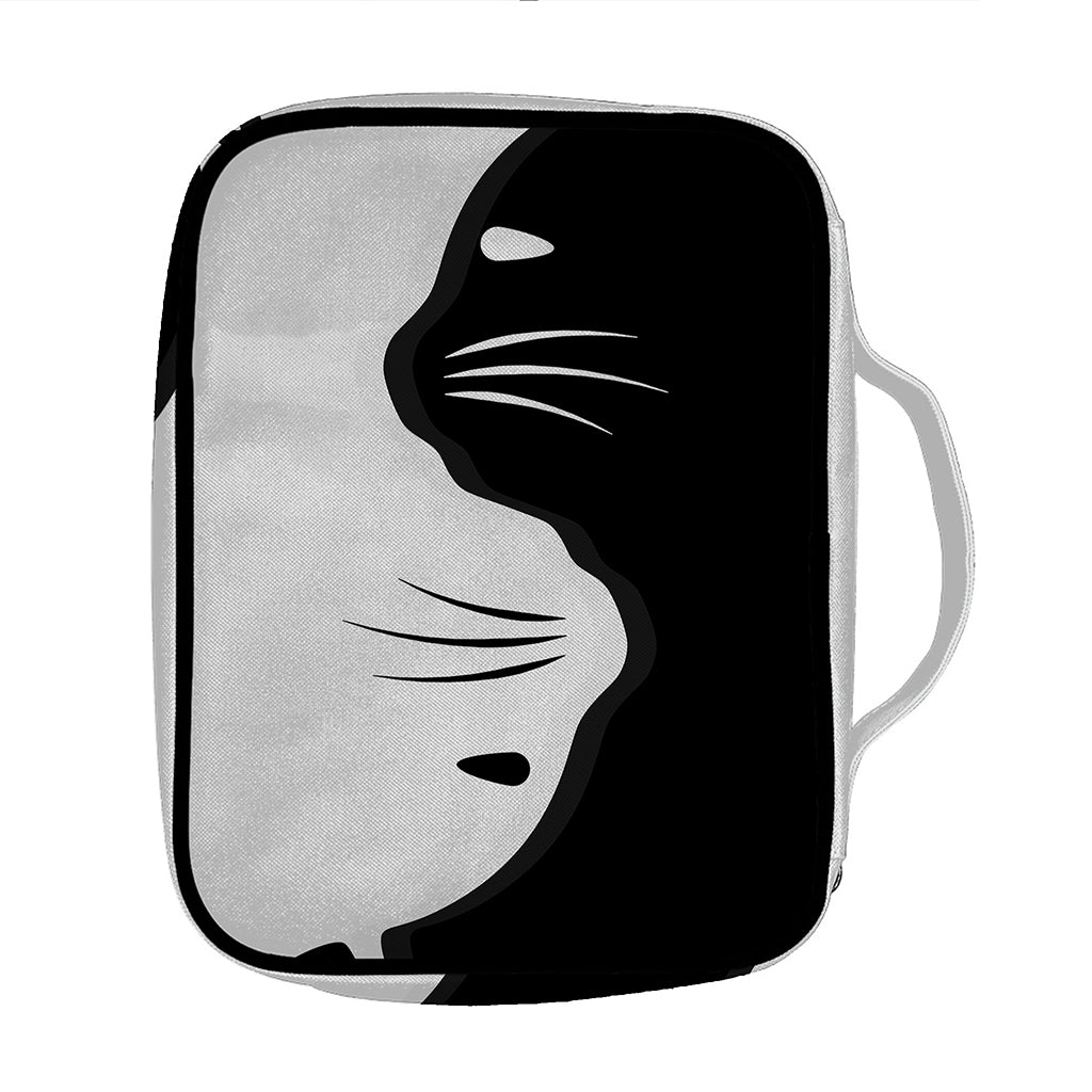 Black And White Cat Yin Yang Print Front Pocket Bible Bag
