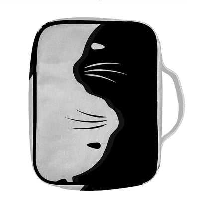 Black And White Cat Yin Yang Print Front Pocket Bible Bag