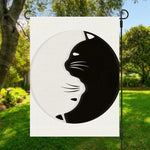 Black And White Cat Yin Yang Print Garden Flag