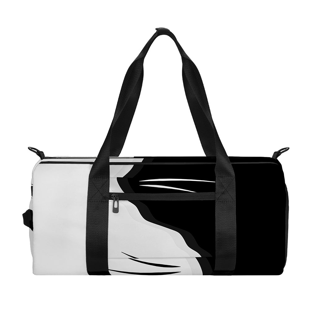 Black And White Cat Yin Yang Print Gym Bag