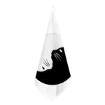 Black And White Cat Yin Yang Print Hand Towel