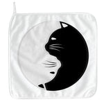 Black And White Cat Yin Yang Print Hand Towel