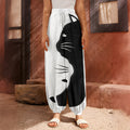 Black And White Cat Yin Yang Print Harem Pants
