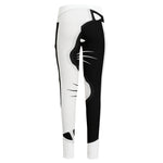 Black And White Cat Yin Yang Print High-Waisted Pocket Leggings