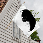Black And White Cat Yin Yang Print House Flag