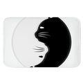 Black And White Cat Yin Yang Print Indoor Door Mat