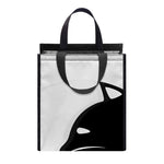 Black And White Cat Yin Yang Print Insulated Lunch Tote