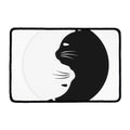 Black And White Cat Yin Yang Print Kitchen Mat
