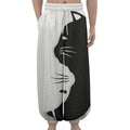 Black And White Cat Yin Yang Print Lantern Pants