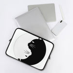 Black And White Cat Yin Yang Print Laptop Sleeve