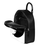 Black And White Cat Yin Yang Print Leather Backpack