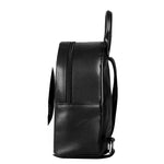 Black And White Cat Yin Yang Print Leather Backpack