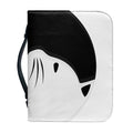 Black And White Cat Yin Yang Print Leather Bible Cover