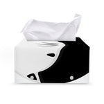 Black And White Cat Yin Yang Print Leather Tissue Box Cover