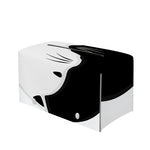 Black And White Cat Yin Yang Print Leather Tissue Box Cover