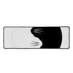 Black And White Cat Yin Yang Print Long Kitchen Mat