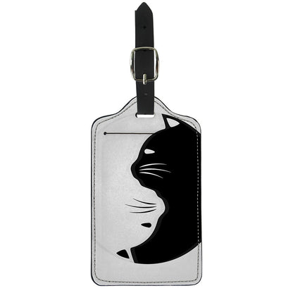 Black And White Cat Yin Yang Print Luggage Tag