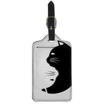 Black And White Cat Yin Yang Print Luggage Tag