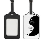 Black And White Cat Yin Yang Print Luggage Tag