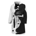 Black And White Cat Yin Yang Print Men's Bathrobe