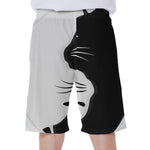 Black And White Cat Yin Yang Print Men's Beach Shorts