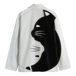 Black And White Cat Yin Yang Print Men's Blazer
