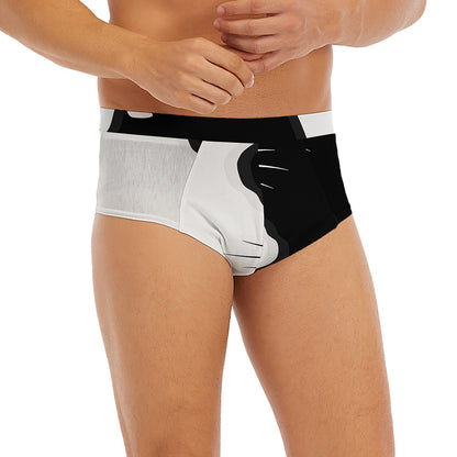 Black And White Cat Yin Yang Print Men's Briefs