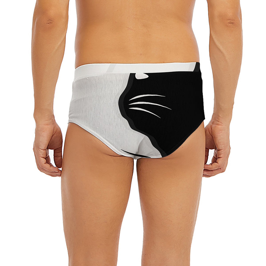 Black And White Cat Yin Yang Print Men's Briefs