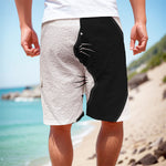 Black And White Cat Yin Yang Print Men's Cargo Shorts