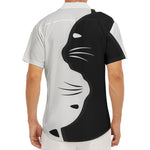 Black And White Cat Yin Yang Print Men's Deep V-Neck Shirt