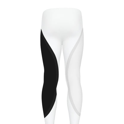 Black And White Cat Yin Yang Print Men's leggings