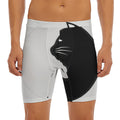 Black And White Cat Yin Yang Print Men's Long Boxer Briefs