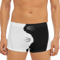 Black And White Cat Yin Yang Print Men's Short Boxer Briefs