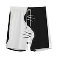 Black And White Cat Yin Yang Print Men's Athletic Shorts