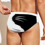 Black And White Cat Yin Yang Print Men's Swim Briefs
