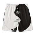 Black And White Cat Yin Yang Print Men's Swim Trunks