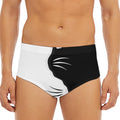 Black And White Cat Yin Yang Print Men's Triangle Swim Briefs