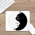 Black And White Cat Yin Yang Print Mouse Pad