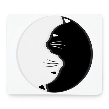 Black And White Cat Yin Yang Print Mouse Pad