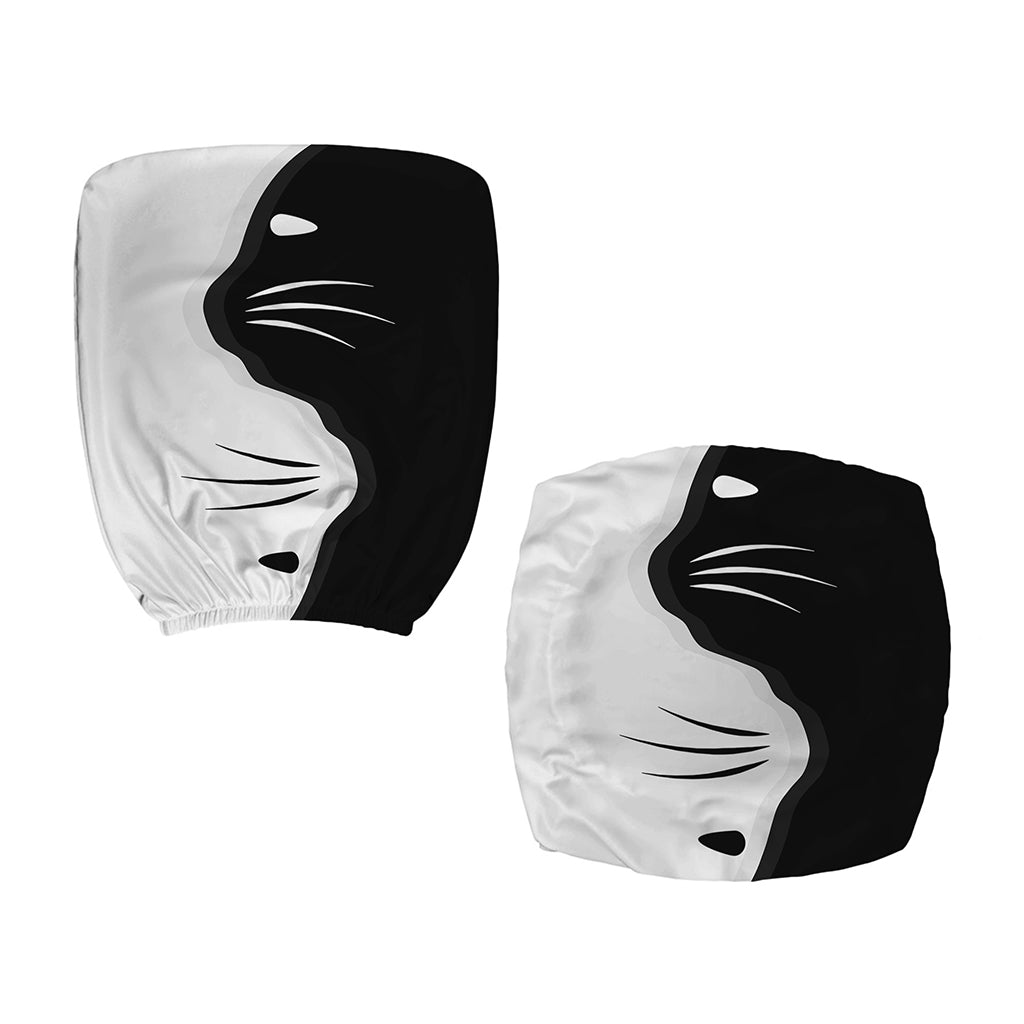 Black And White Cat Yin Yang Print Office Chair Cover