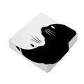 Black And White Cat Yin Yang Print Outdoor Seat Cushion Cover