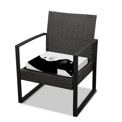 Black And White Cat Yin Yang Print Outdoor Seat Cushion Cover