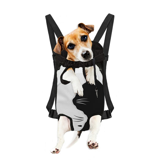 Black And White Cat Yin Yang Print Pet Carrier Backpack
