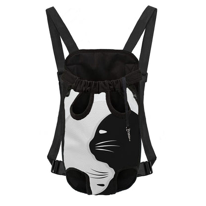 Black And White Cat Yin Yang Print Pet Carrier Backpack