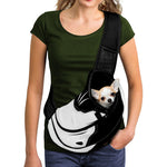 Black And White Cat Yin Yang Print Pet Sling Carrier